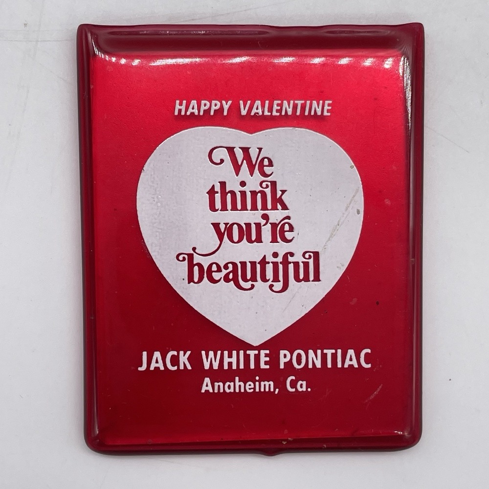 Vintage‎ RUBBER JELLY CASE Pocket Mirror Jack White Pontiac Ca. You're Beautiful - Picture 5 of 5